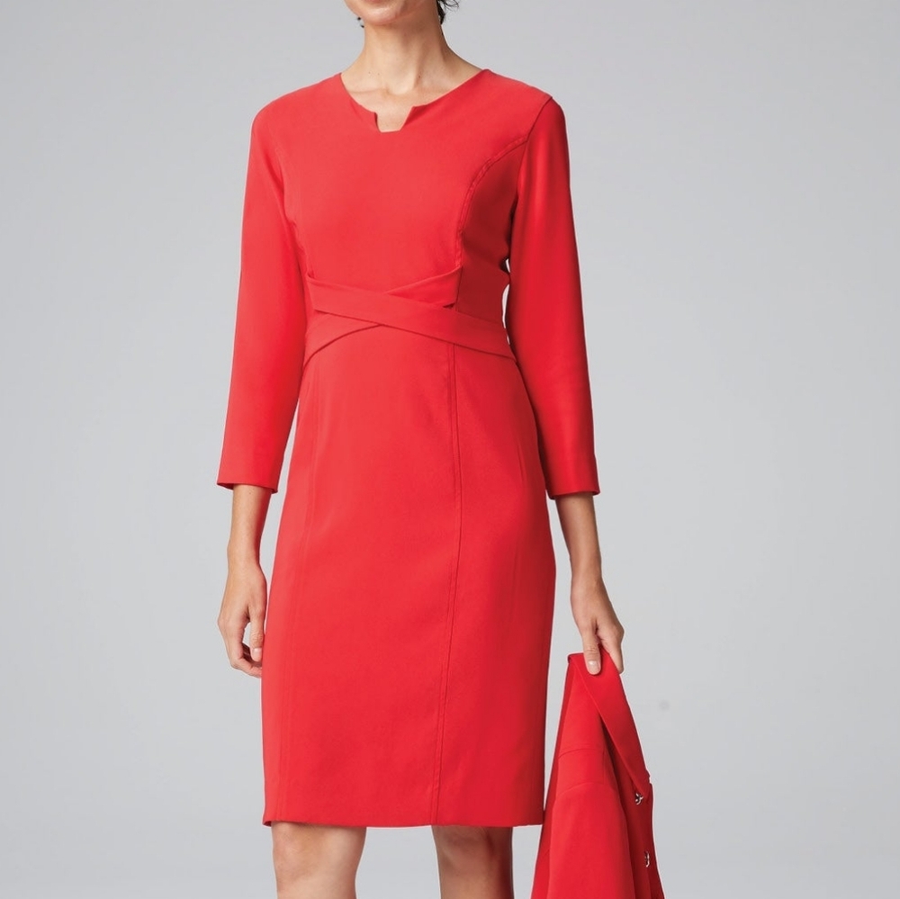 NWT CARLISLE | $395 Criss-Cross Front Sheath Dress